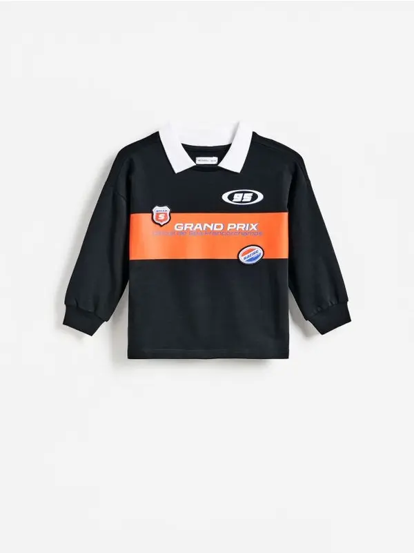 Reserved Reserved - Polo-majica dugih rukava - crno