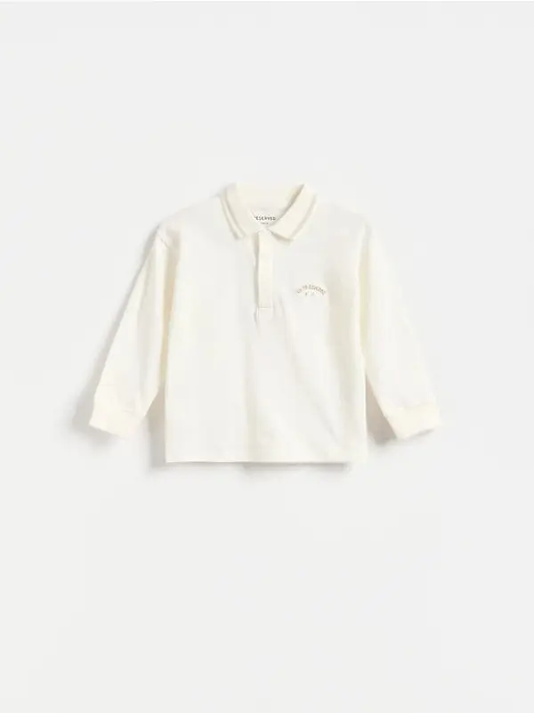 Reserved Reserved - Polo-majica dugih rukava - krem