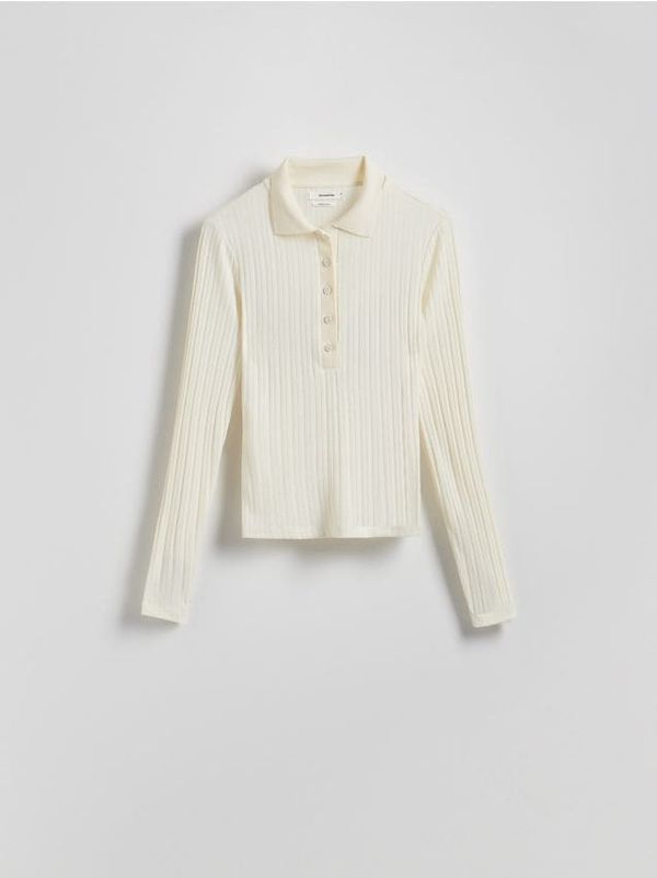 Reserved Reserved - Polo-majica dugih rukava - svjetložuto