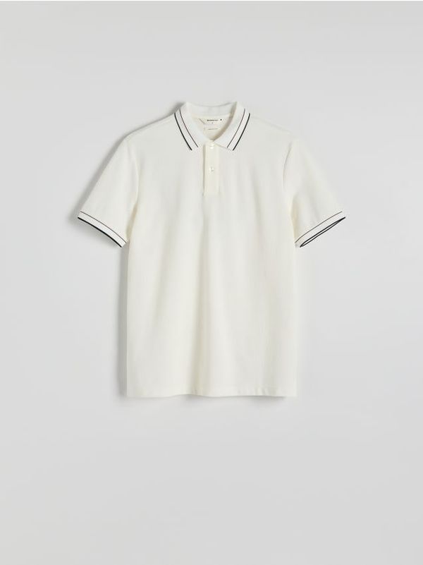 Reserved Reserved - Polo-majica od merceriziranog pamuka - bijela