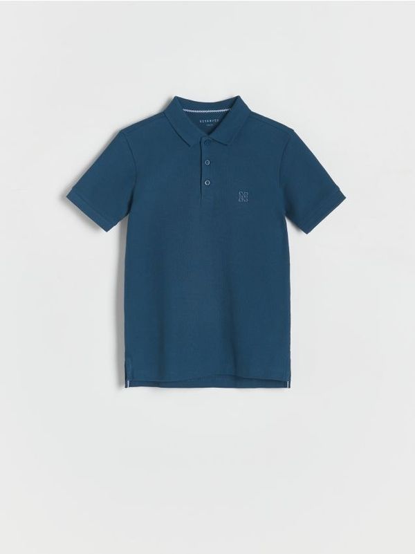 Reserved Reserved - Polo-majica s vezom - steel blue