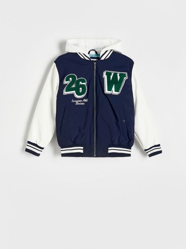 Reserved Reserved - Predimenzionirana bomber jakna - mornarsko plava