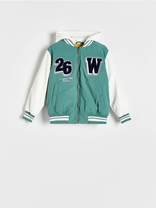 Reserved Reserved - Predimenzionirana bomber jakna - plavozeleno