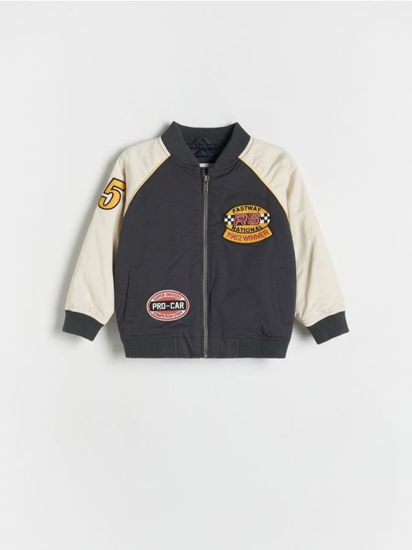 Reserved Reserved - Predimenzionirana bomber jakna - tamnosivo