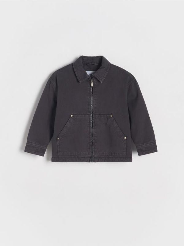 Reserved Reserved - Predimenzionirana bomber jakna - tamnosivo