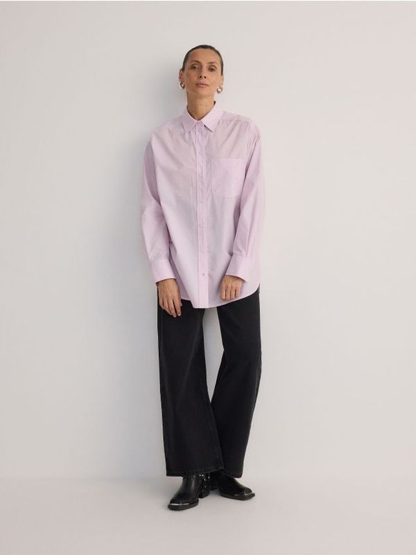 Reserved Reserved - Predimenzionirana košulja od popelina - boja lavande