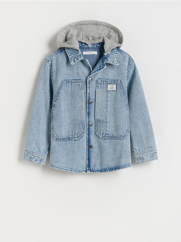 Reserved Reserved - Predimenzionirana košulja od trapera - plavo