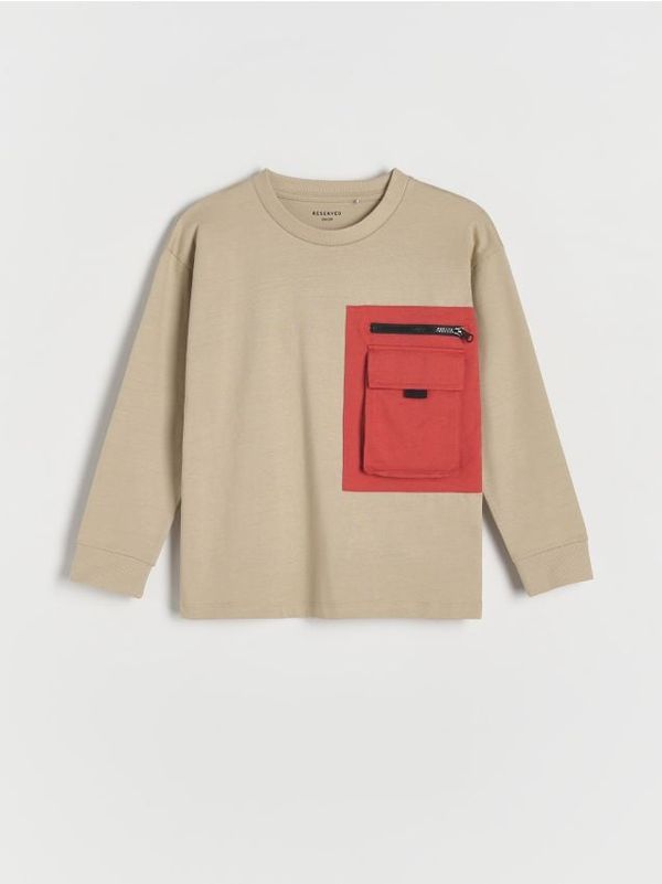 Reserved Reserved - Predimenzionirana majica dugih rukava - bež