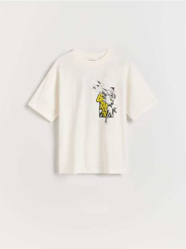 Reserved Reserved - Predimenzionirana majica kratkih rukava Batman - krem