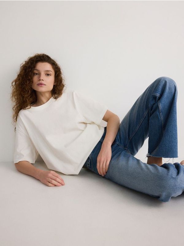 Reserved Reserved - Predimenzionirana majica kratkih rukava - krem