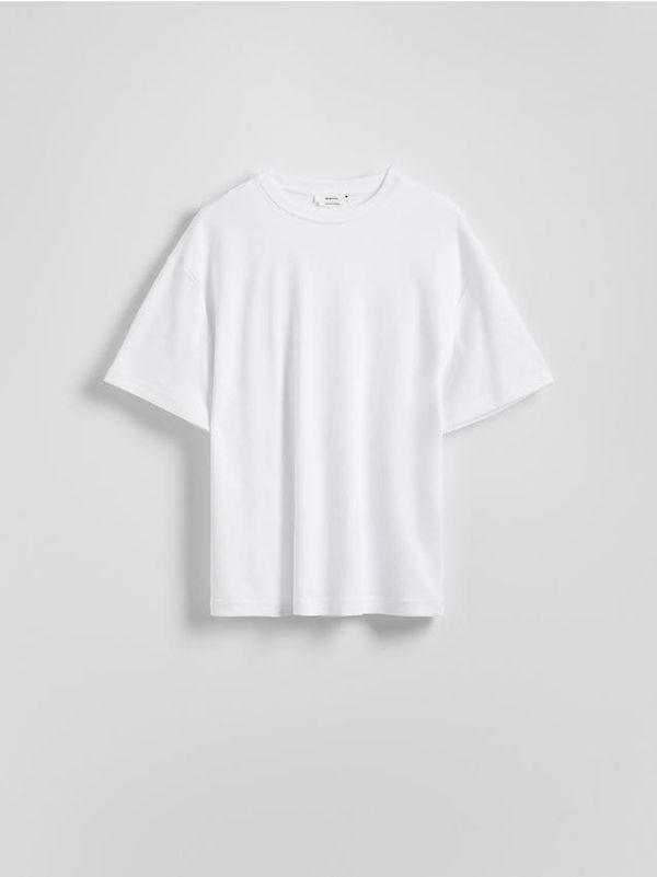 Reserved Reserved - Predimenzionirana majica kratkih rukava od mješavine merceriziranog pamuka - bijela