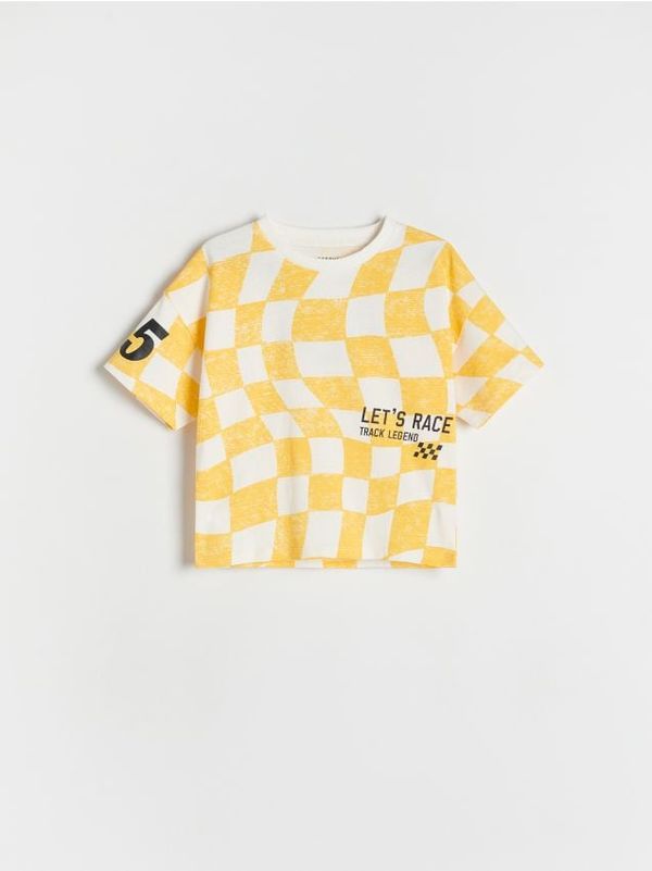 Reserved Reserved - Predimenzionirana majica kratkih rukava s printom - boja kože