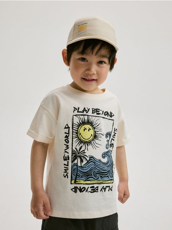 Reserved Reserved - Predimenzionirana majica kratkih rukava SmileyWorld® - krem