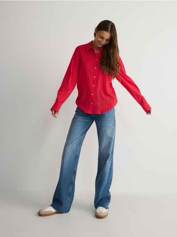 Reserved Reserved - Predimenzionirana pamučna košulja - crvena