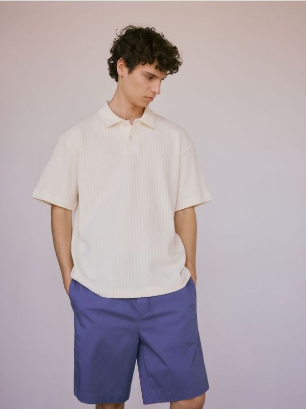 Reserved Reserved - Predimenzionirana polo-majica - krem