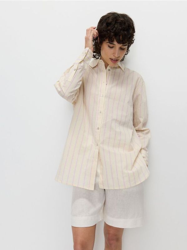 Reserved Reserved - Predimenzionirana prugasta košulja - šaren