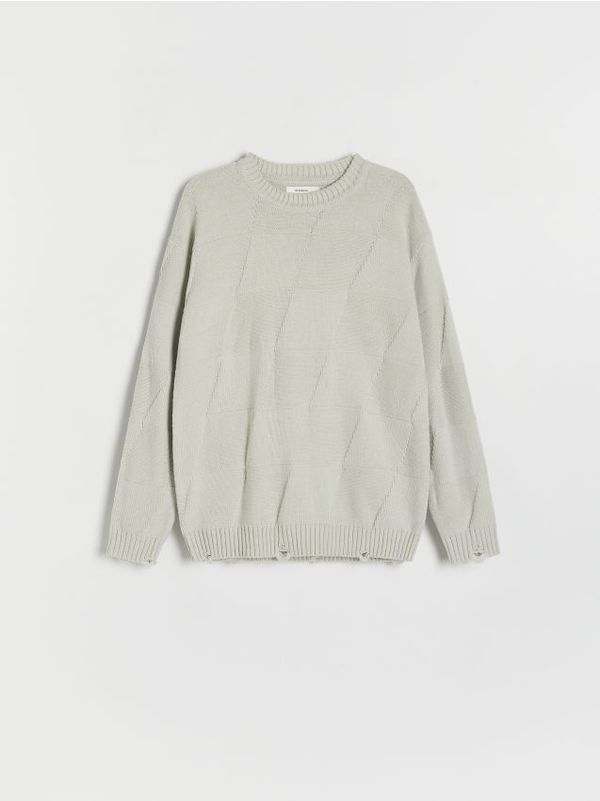 Reserved Reserved - Predimenzionirani džemper od žakarda - light grey