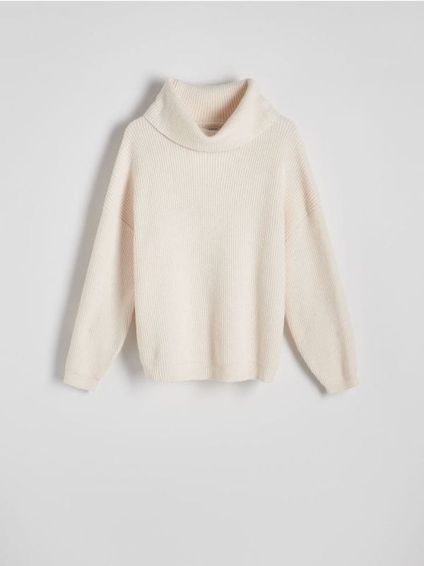 Reserved Reserved - Predimenzionirani džemper s visokim ovratnikom - boja kože
