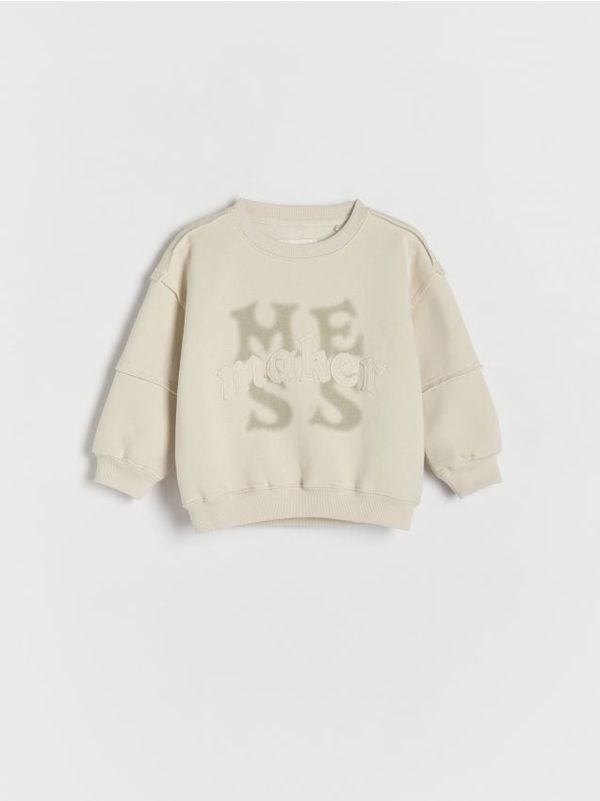 Reserved Reserved - Predimenzionirani gornji dio trenirke s aplikacijom - bež