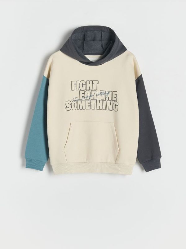 Reserved Reserved - Predimenzionirani gornji dio trenirke s kapuljačom - krem