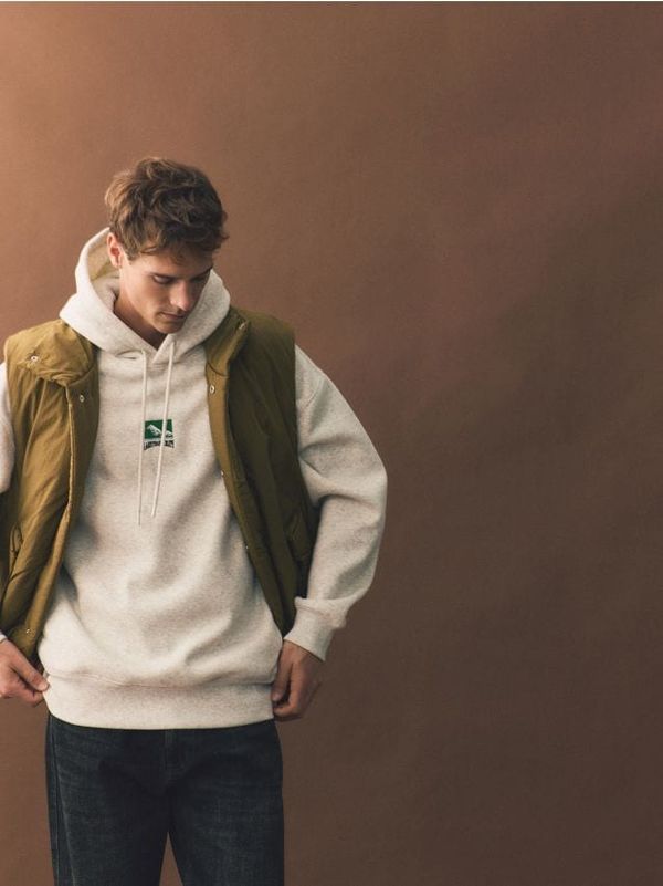 Reserved Reserved - Predimenzionirani gornji dio trenirke s kapuljačom - krem