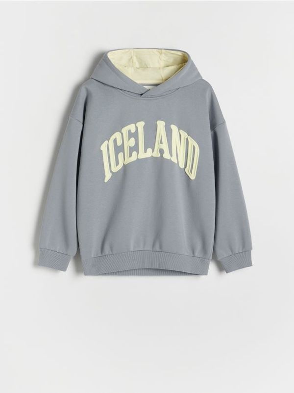 Reserved Reserved - Predimenzionirani gornji dio trenirke s kapuljačom - tamnosivo