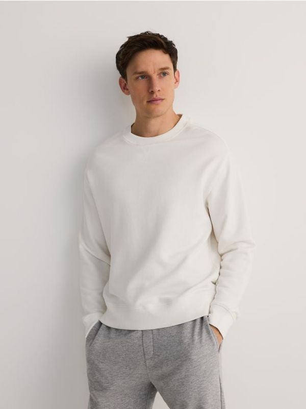 Reserved Reserved - Predimenzionirani gornji dio trenirke s visokim udjelom pamuka - krem