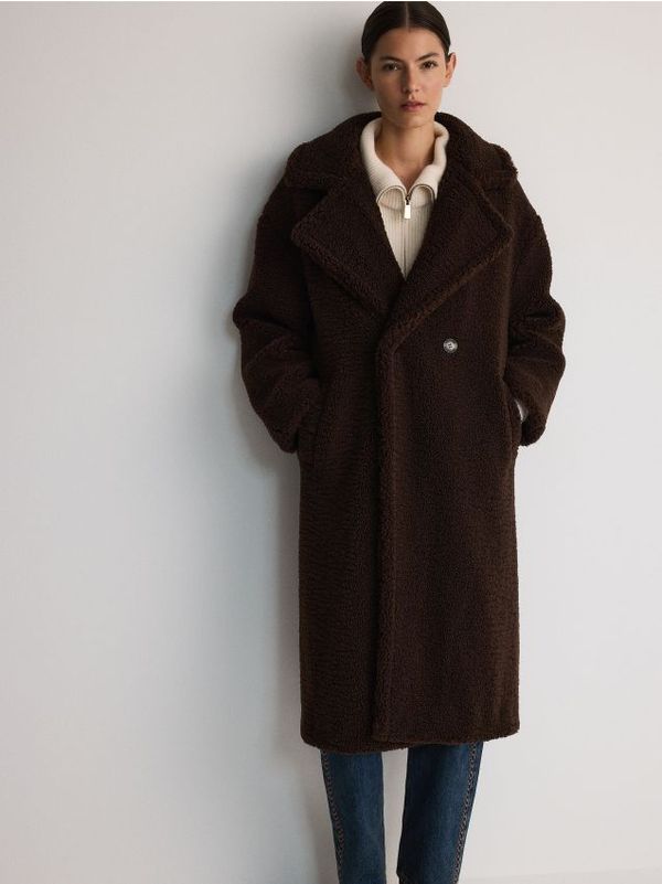 Reserved Reserved - Predimenzionirani kaput - tamnosmeđe