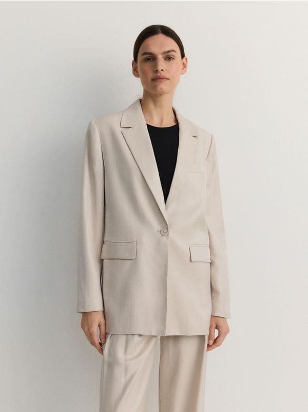 Reserved Reserved - Predimenzionirani sako s visokim udjelom viskoze - bež