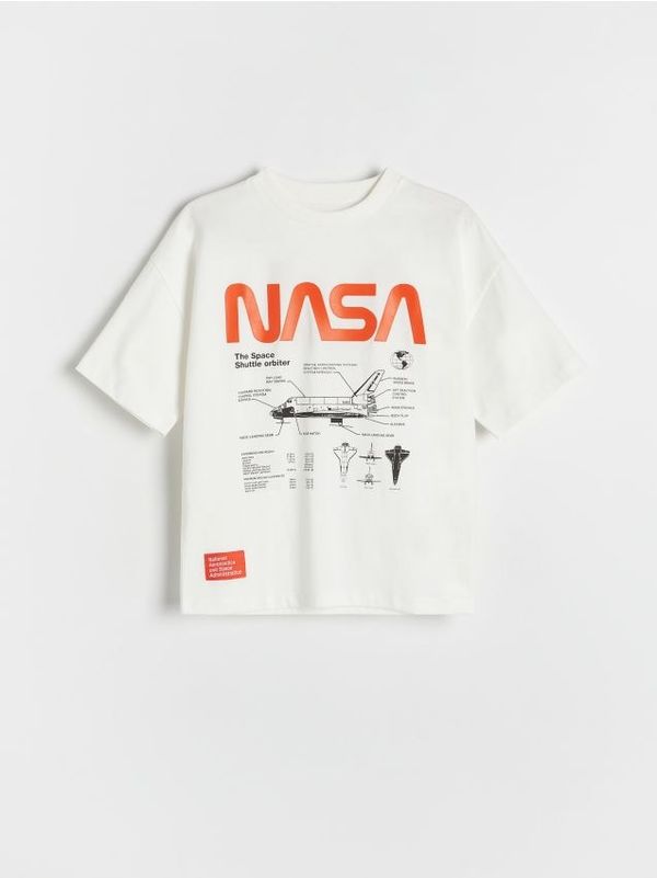 Reserved Reserved - Prevelika majica NASA - krem