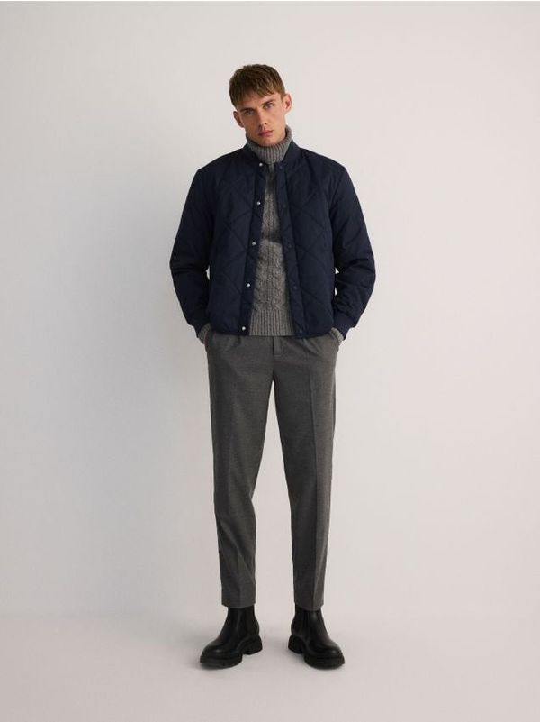 Reserved Reserved - Prošivena bomber jakna - mornarsko plava