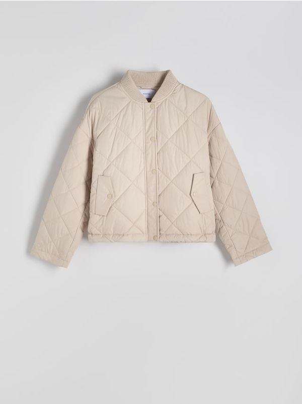 Reserved Reserved - Prošivena jakna - boja kože