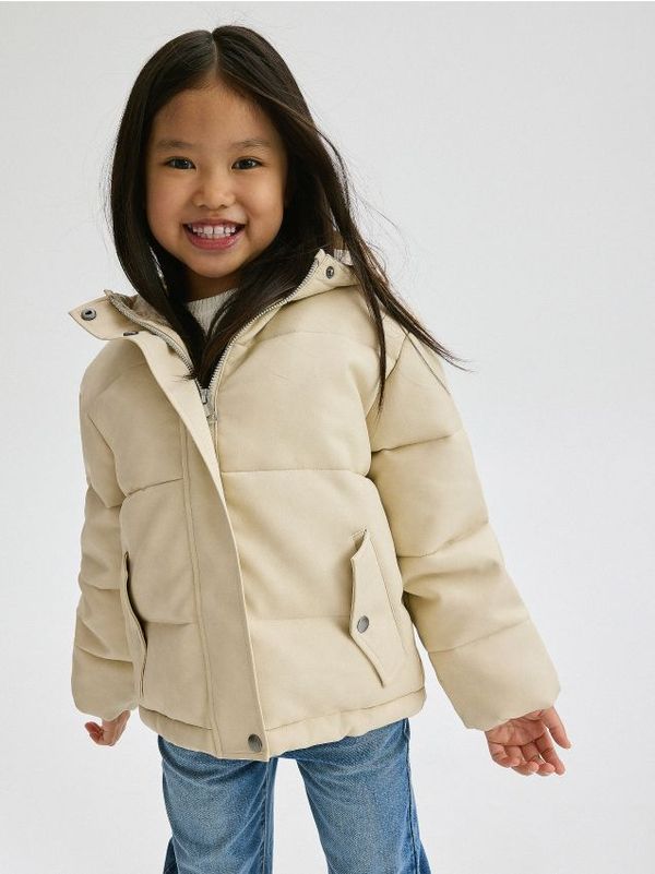 Reserved Reserved - Prošivena jakna od umjetne kože - bež