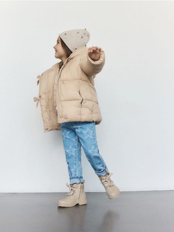 Reserved Reserved - Prošivena jakna s kapuljačom - bež