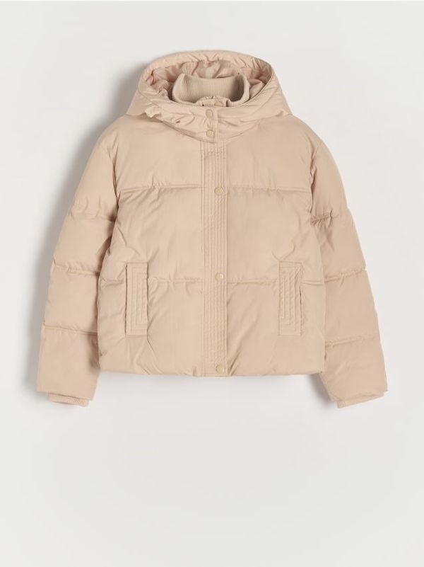 Reserved Reserved - Prošivena jakna s kapuljačom - bež