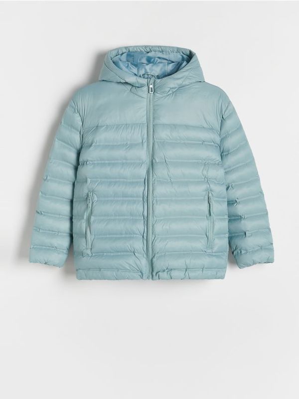 Reserved Reserved - Prošivena jakna s kapuljačom - bljedoplavo