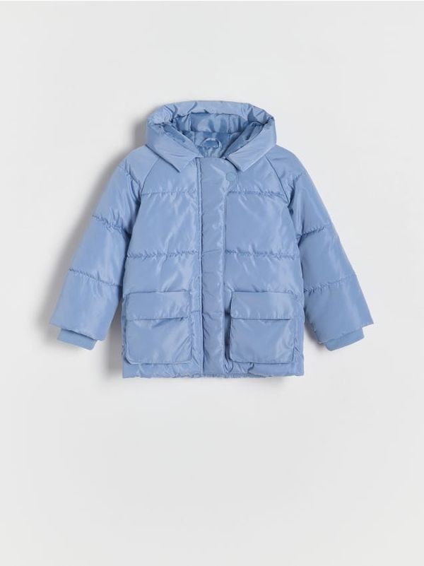 Reserved Reserved - Prošivena jakna s kapuljačom - boja zumbula