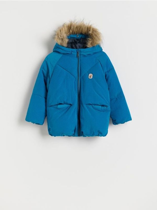 Reserved Reserved - Prošivena jakna s kapuljačom - čeličnozeleno