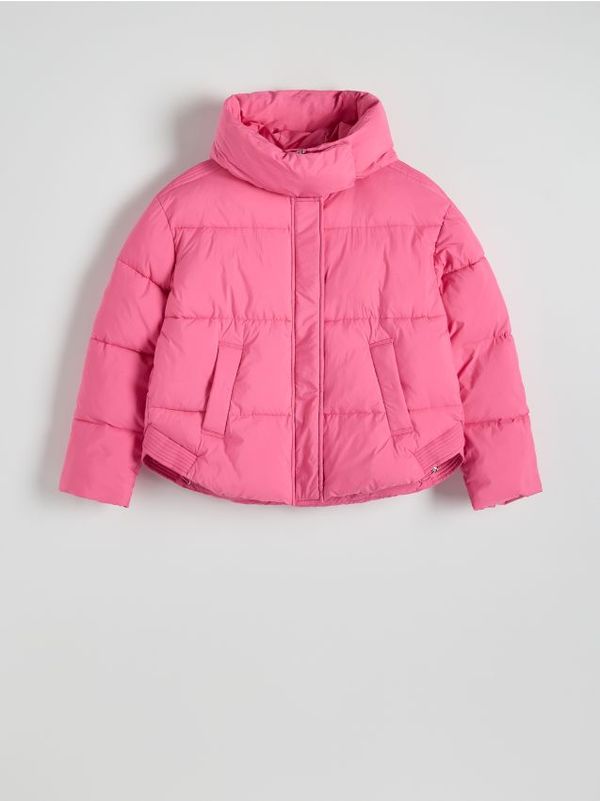 Reserved Reserved - Prošivena jakna s kapuljačom - jarkoružičasto