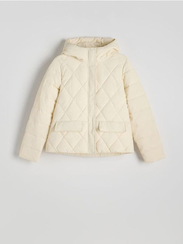 Reserved Reserved - Prošivena jakna s kapuljačom - krem
