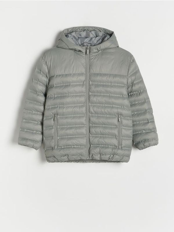 Reserved Reserved - Prošivena jakna s kapuljačom - light grey
