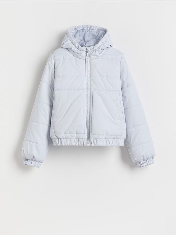 Reserved Reserved - Prošivena jakna s kapuljačom - light grey
