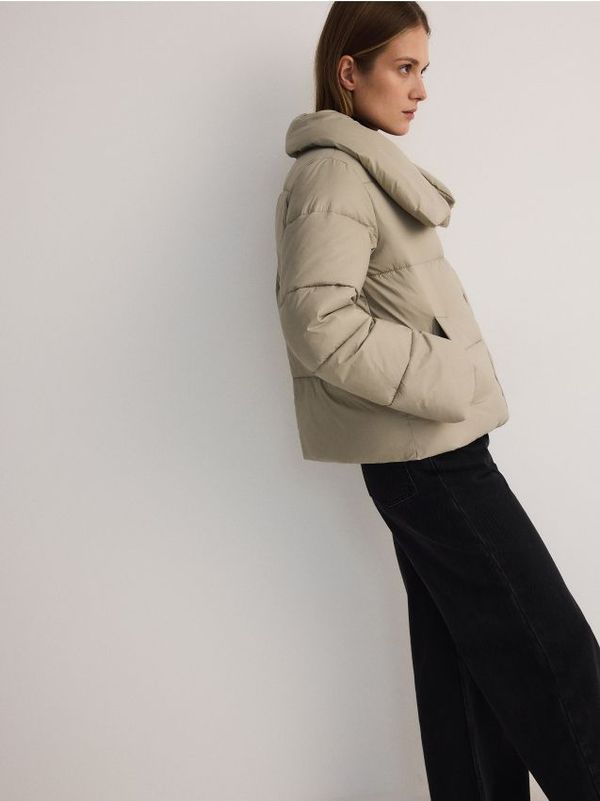 Reserved Reserved - Prošivena jakna s visokim ovratnikom - boja kože