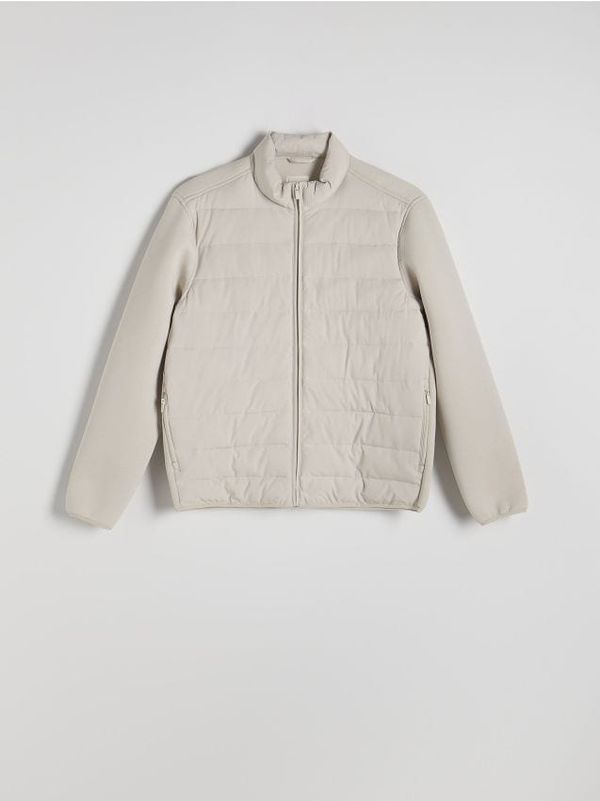 Reserved Reserved - Prošivena jakna s visokim ovratnikom - krem