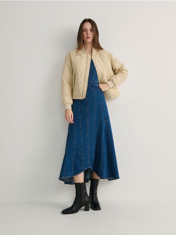 Reserved Reserved - Prošivena pamučna jakna - bež