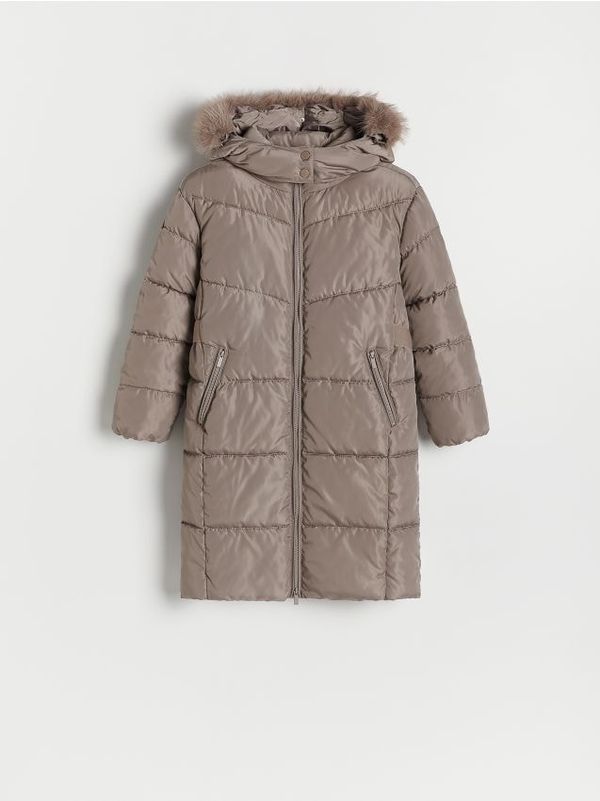 Reserved Reserved - Prošiveni kaput s kapuljačom - bež