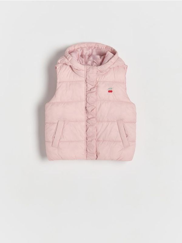 Reserved Reserved - Prošiveni prsluk s kapuljačom - pastelnoružičasto