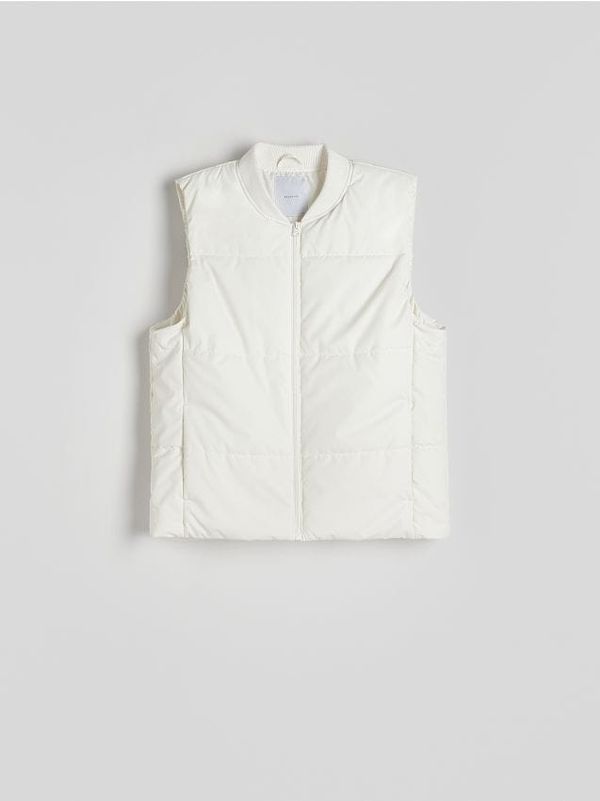 Reserved Reserved - Prošiveni prsluk s uspravnim ovratnikom - krem