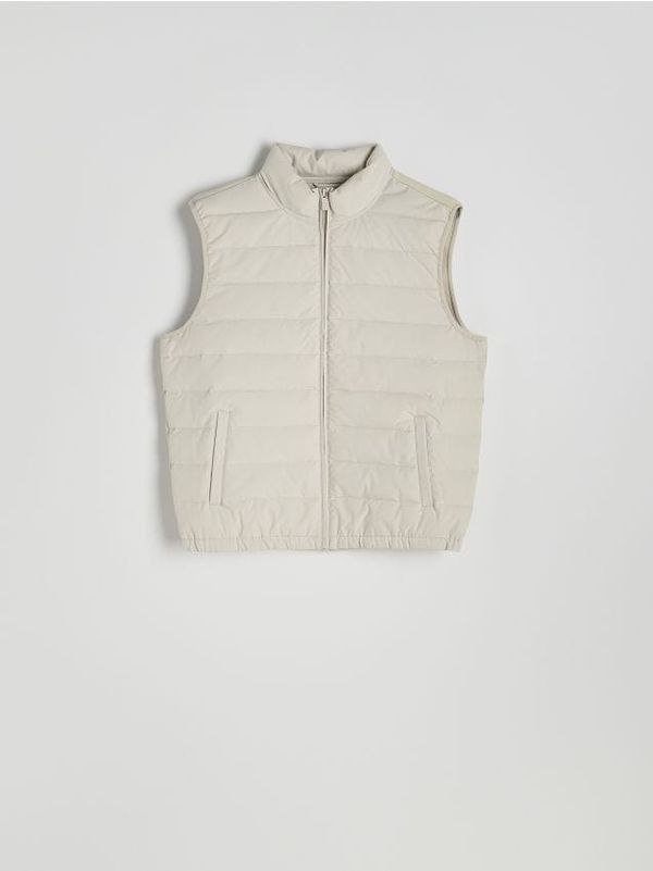 Reserved Reserved - Prošiveni prsluk s uspravnim ovratnikom - krem