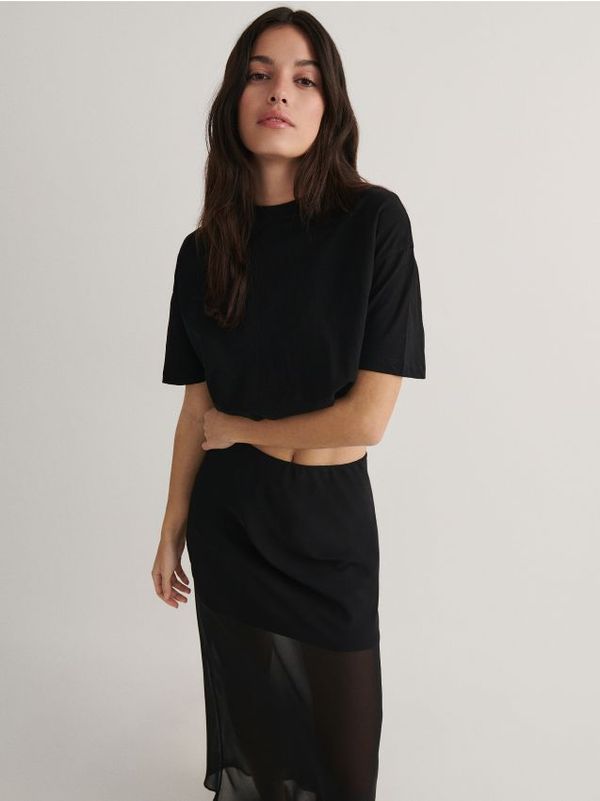 Reserved Reserved - Prozirna maxi suknja - crno